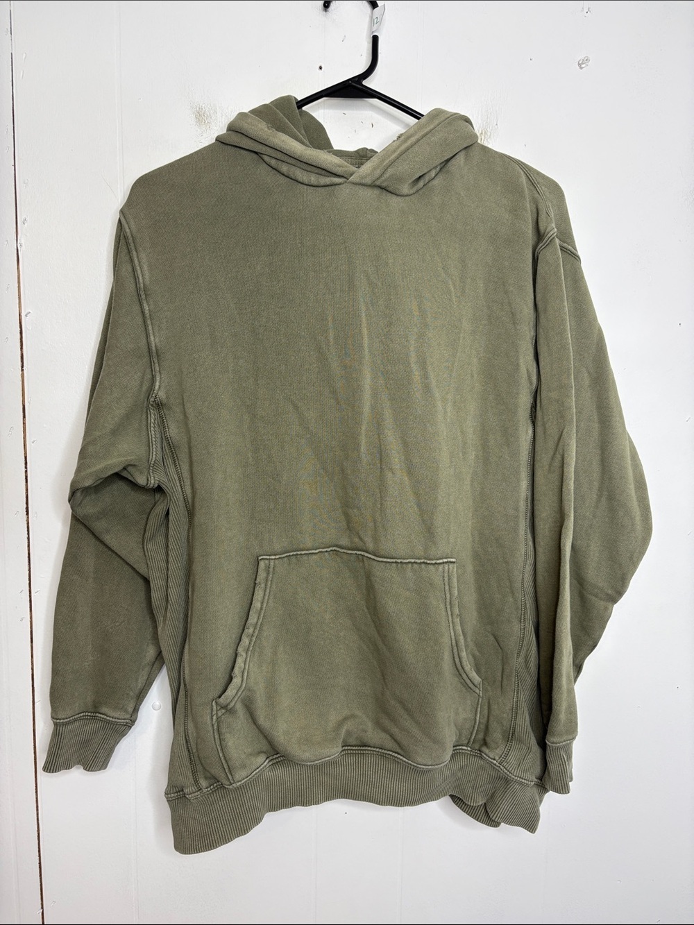 Aerie Sweatshirt Womens Small Hooded Hoodie Olive Distressed Casual Lounge